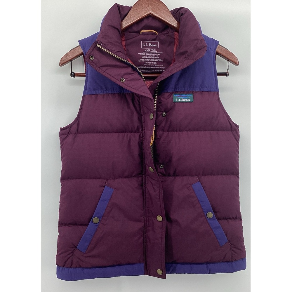 LL Bean Vest Womens Size XXS Mountain Classic Puffer Purple 505988 Down